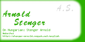 arnold stenger business card